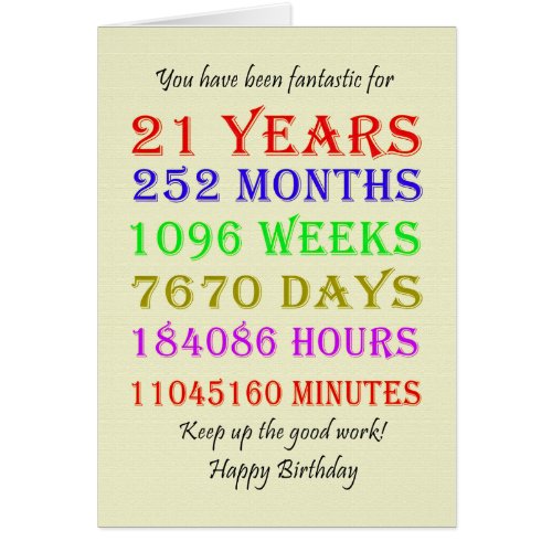 21st Birthday Milestones