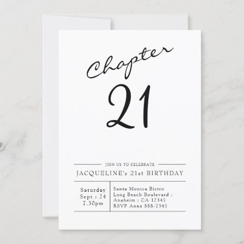 21st Birthday Modern 21 Party Invitation