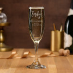 21st Birthday Modern Handwriting Champagne Flute<br><div class="desc">21st Birthday Modern Handwriting Champagne Flute. Stylishly personalize with your custom name and Message.</div>