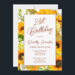 21st Birthday Modern Sunflower Floral Invitation<br><div class="desc">Bright and sunny sunflowers are the perfect flower to celebrate a special birthday. This modern floral frame and minimalist typography is a breath of fresh air for your party planning. This item is part of the Sunflower and Wildflower collection. It contains DIY templates you can use to easily create a...</div>
