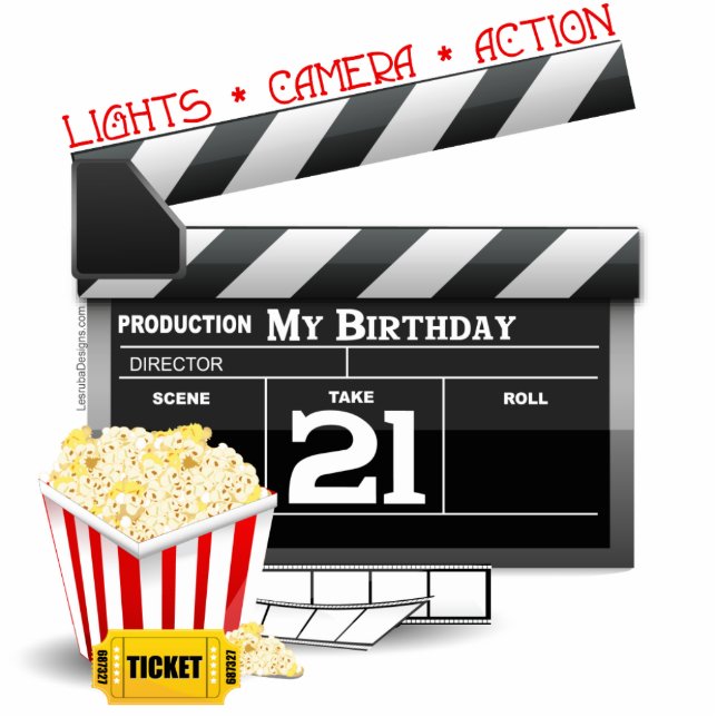21st Birthday Movie Party Cutout (Front)