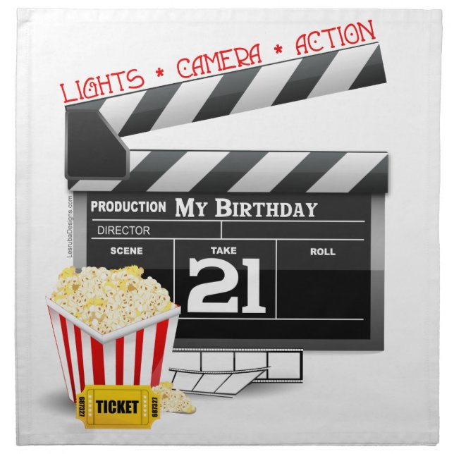 21st Birthday Movie Party Napkin (Front)