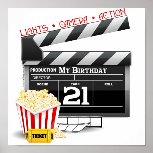 21st Birthday Movie Party Poster