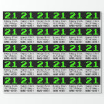 [ Thumbnail: 21st Birthday - Nerdy / Geeky Style "21" and Name Wrapping Paper ]