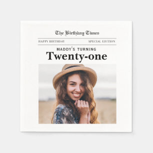 21st Birthday Newspaper Napkins