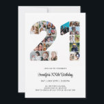 21st Birthday Number 21 Custom Photo Collage Invitation<br><div class="desc">Mark twenty one years of wonderful memories and adventures with this captivating 21st Birthday Number Photo Collage. This customizable template is the perfect blend of creativity and sentiment, allowing you to create a truly memorable gift for your loved one's special day. Capture the essence of incredible years in a single...</div>