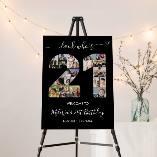 21st Birthday Number 21 Photo Collage Welcome