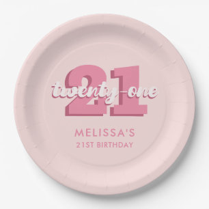 21st Birthday Paper Plates