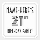 [ Thumbnail: 21st Birthday Party: Art Deco Style + Custom Name Sticker ]