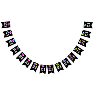 21st birthday party balloons bunting flags