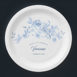 21st Birthday Party Blue Rose Floral Custom Paper Plates<br><div class="desc">Add flair to your birthday party table decor with these custom blue floral paper plates</div>