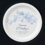 21st Birthday Party Blue Rose Floral Custom Paper Plates<br><div class="desc">Add flair to your birthday party table decor with these custom blue floral paper plates</div>