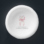21st Birthday Party Custom Bow Wildflower Paper Bowls<br><div class="desc">A pretty blush pink bow is decorated with dainty purple and pink wildflowers. The birthday celebrant's name and Happy Birthday follow. All text is editable.</div>