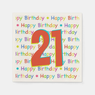 21st Birthday Party Customizable Age Napkins