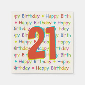 21st Birthday Party Customizable Age Napkins