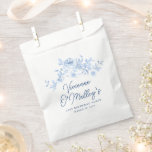 21st Birthday Party Dusty Blue Rose Floral Custom Favor Bag<br><div class="desc">Elegant dusty blue rose floral design decorates this birthday party favor bags. Two lines of text let you customize the bags.</div>