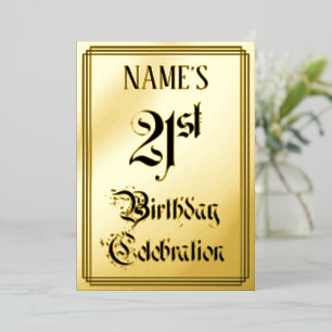 21st Birthday Party — Elegant Script + Custom Name Foil Invitation