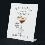 21st Birthday Party Espresso Martini Welcome Pedestal Sign<br><div class="desc">An espresso martini shows that the guest of honor is "a tini bit older." Sophisticated neutral color palette.</div>