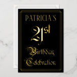 [ Thumbnail: 21st Birthday Party — Fancy Script & Custom Name Invitation ]