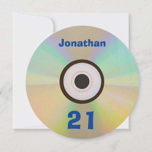 21st Birthday Party Faux CD Retro 90s music Invitation | Zazzle