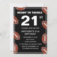 21st Birthday Party Football Black Dad Sport