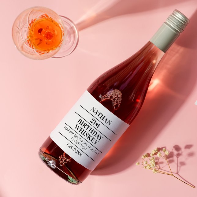 21st Birthday Party Gifts For Boyfriend Her Girls Wine Label (Creator Uploaded)