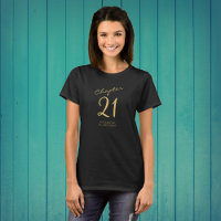 21st Birthday Party Gold Script Black
