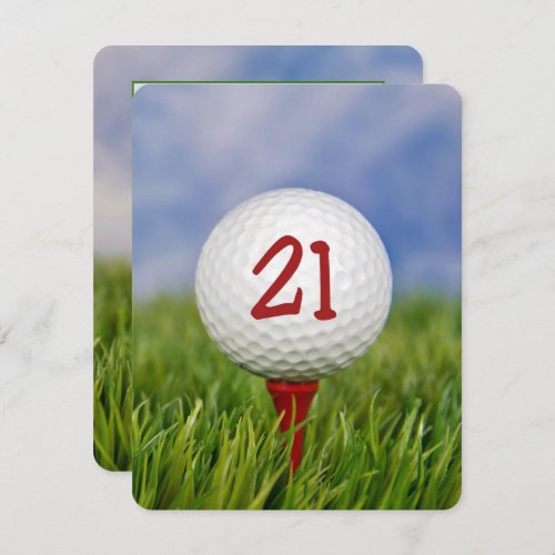 21st Birthday Party Golf theme Invitation