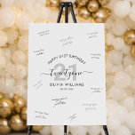 21st Birthday Party Guest Signature Foam Board<br><div class="desc">Create your own personalized 21st birthday party guest signature foam board sign. Add a custom name,  birthday date and name in modern typography to this guest signing print template. A great way for guests to leave their own happy birthday message and keepsake gift.</div>