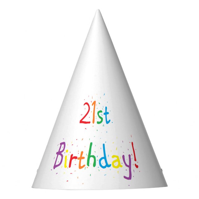 "21st Birthday" Party Hats (Front)