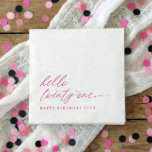 21st Birthday Party Hello 21 Modern Hot Pink Napkins<br><div class="desc">Celebrate in bold, modern style with these pink birthday party napkins designed especially for a 21st birthday. The elegant script paired with a minimalist layout creates a simple yet stylish look that feels fresh and contemporary. The vibrant pink tone — reminiscent of rich fuchsia or magenta — adds confident energy...</div>