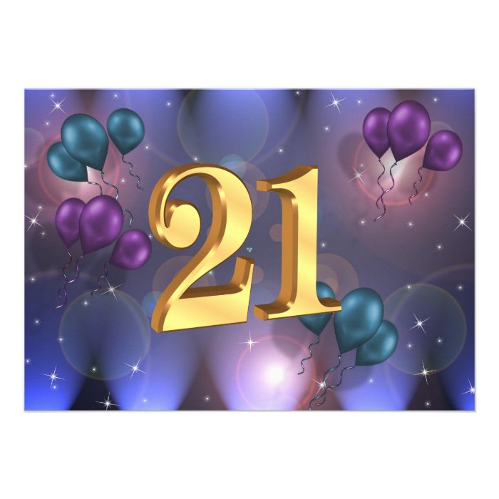 21st Birthday party invitation balloons abstract