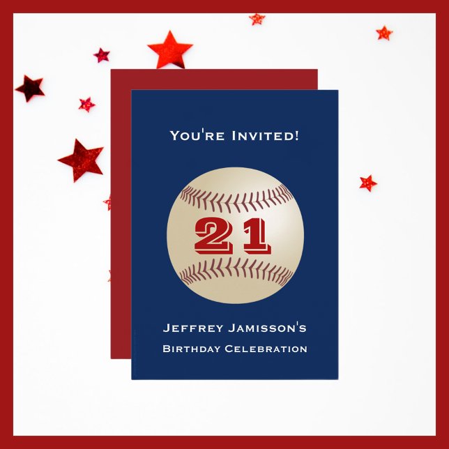 21st Birthday Party Invitation Baseball (Creator Uploaded)