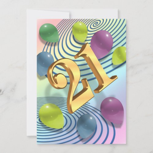21st birthday party invitation gold 21 abstract