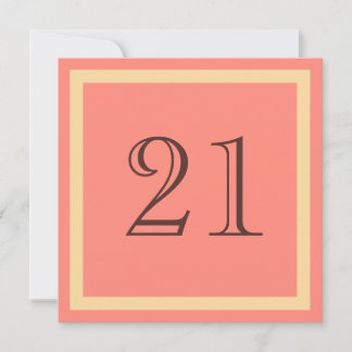 21st Birthday Party Invitation - Salmon Coral