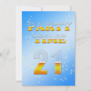21st birthday party invitation with beer