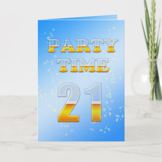 21st birthday party invitation with lots of beer (Front)
