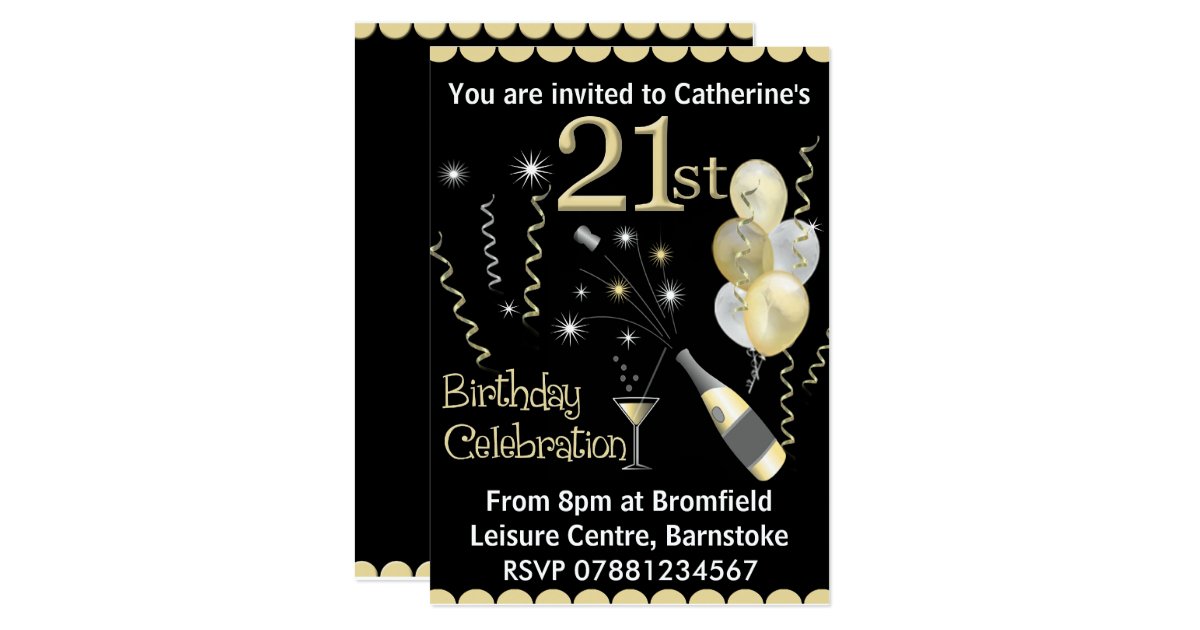 shower invitations e baby Birthday Invitations Party Gold Zazzle.com Black 21st & shower invitations e baby Birthday Invitations Party Gold Zazzle.com Black 21st &
