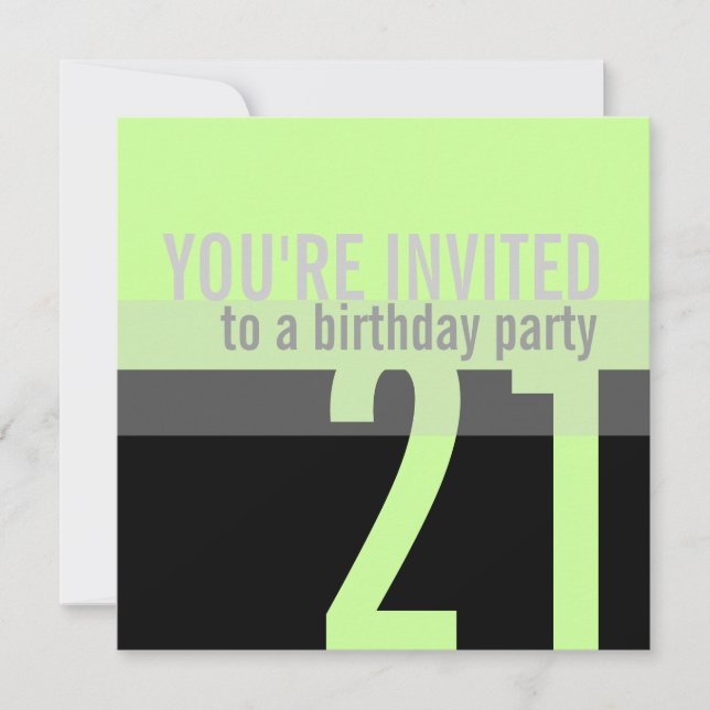 21st Birthday Party Invitations {Mint Green} (Front)