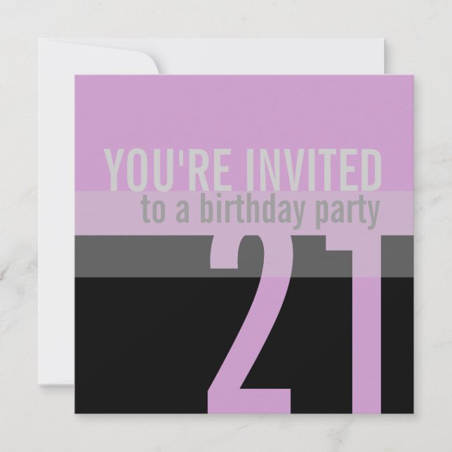 21st Birthday Party Invitations {Purple} (Front)