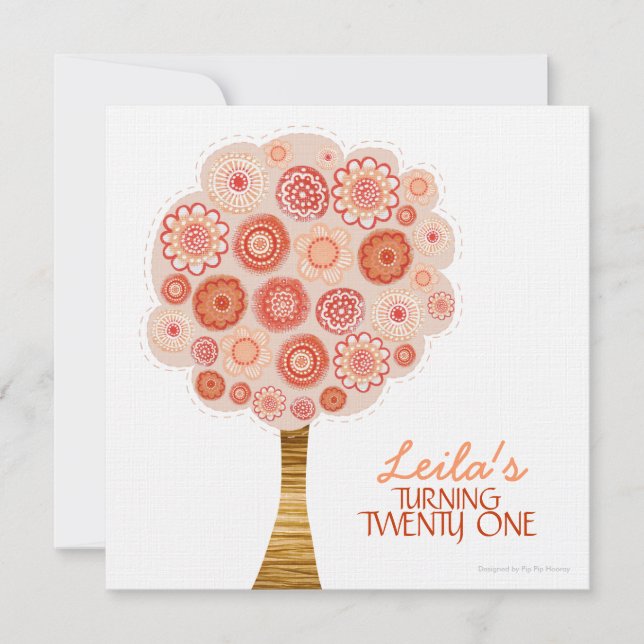 21st Birthday Party Orange Blossom Tree Invitation (Front)