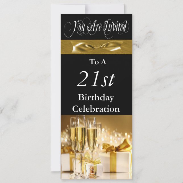 21st Birthday Party Personalized Invitation (Front)