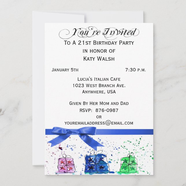 21st Birthday Party Personalized Invitation (Front)