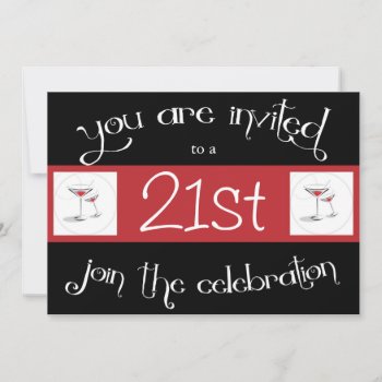 21st Birthday Party Personalized Invitation by NightSweatsDiva at Zazzle