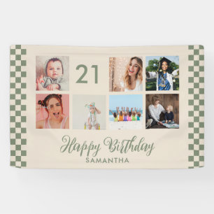21st Birthday Party Photo Collage Banner