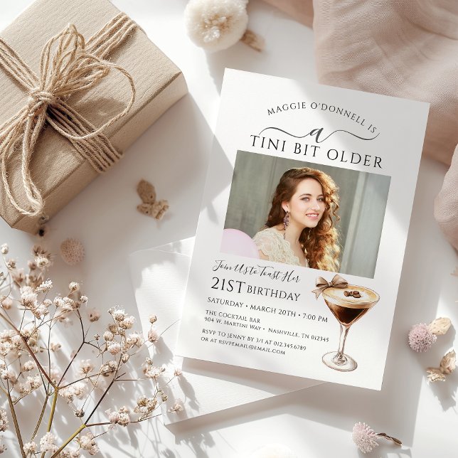 21st Birthday Party Photo Espresso Martini Invitation (Creator Uploaded)