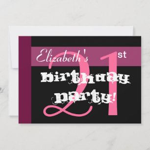 21st Birthday Party Pink Custom Template