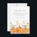 21ST Birthday Party Pumpkin Wildflower Custom Thank You Card<br><div class="desc">Fall pumpkins are nestled in delicate golden yellow and orange wildflowers to create an elegant aesthetic. All of the text is editable so you can easily craft your own special mood.</div>