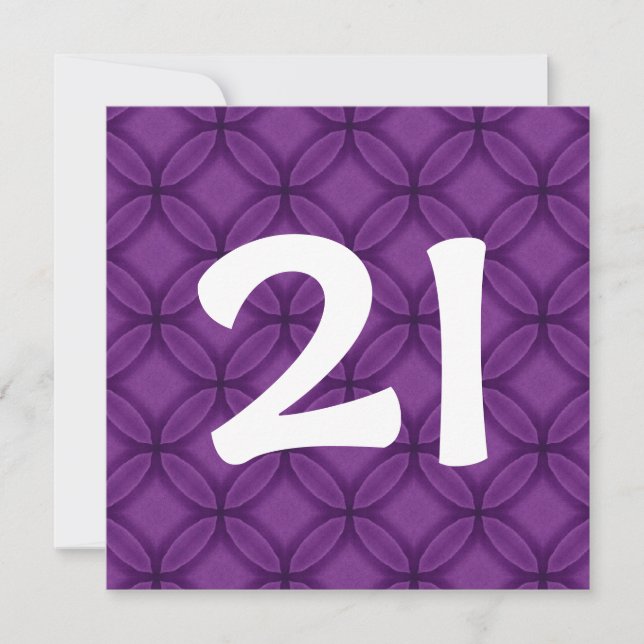 21st Birthday Party Purple Circles Template W1060 (Front)