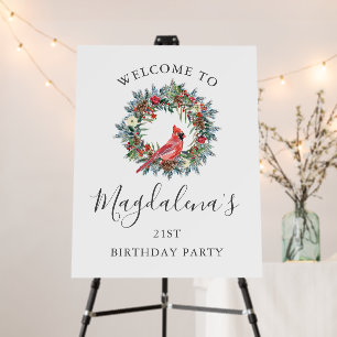 21st Birthday Party Red Cardinal Welcome Foam Board